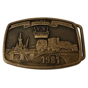 Vintage 1981 Western Company of North America Brass Belt Buckle - 2nd Edition